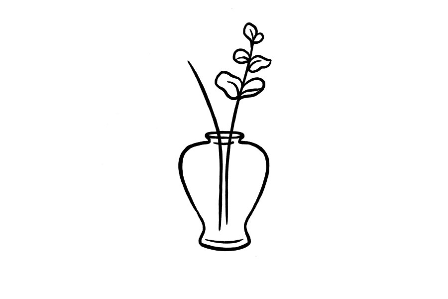 插花和书本简笔画教程