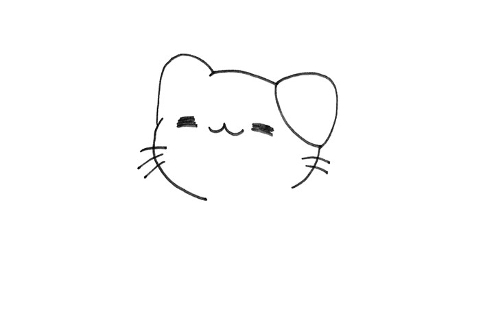 如何画一只可爱的小猫咪简笔画步骤