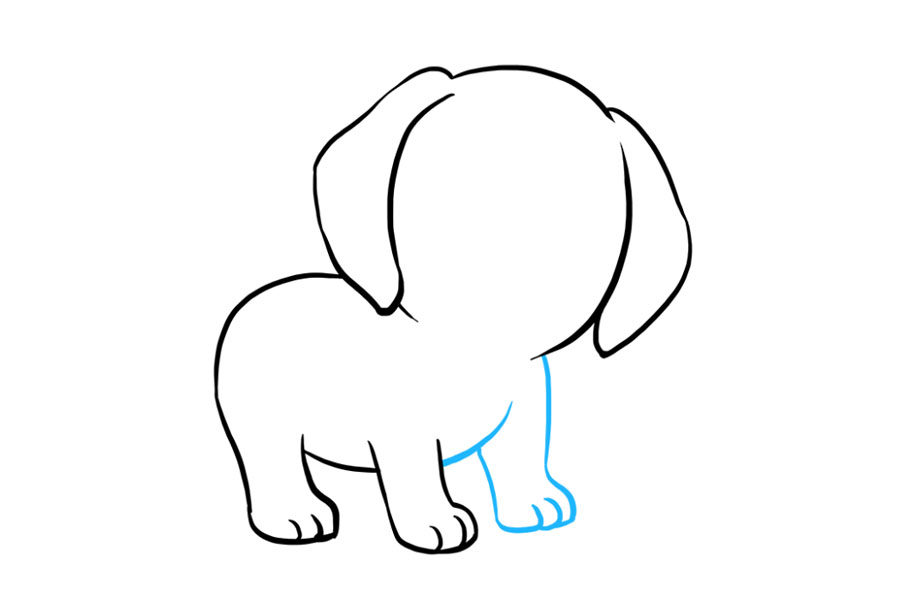 可爱的小斑点狗简笔画画法步骤