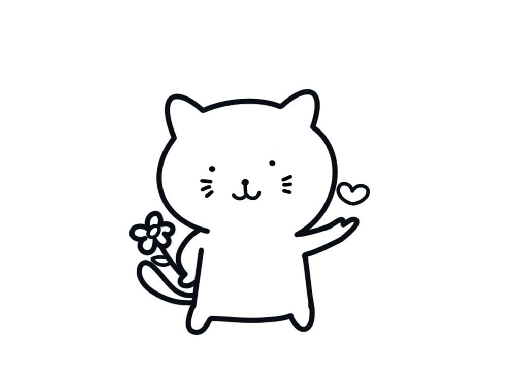 可爱的小猫简笔画步骤