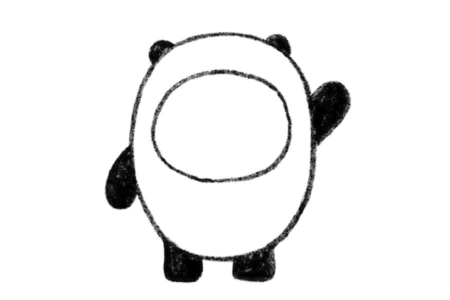 2022北京冬奥会可爱冰墩墩简笔画简单画法