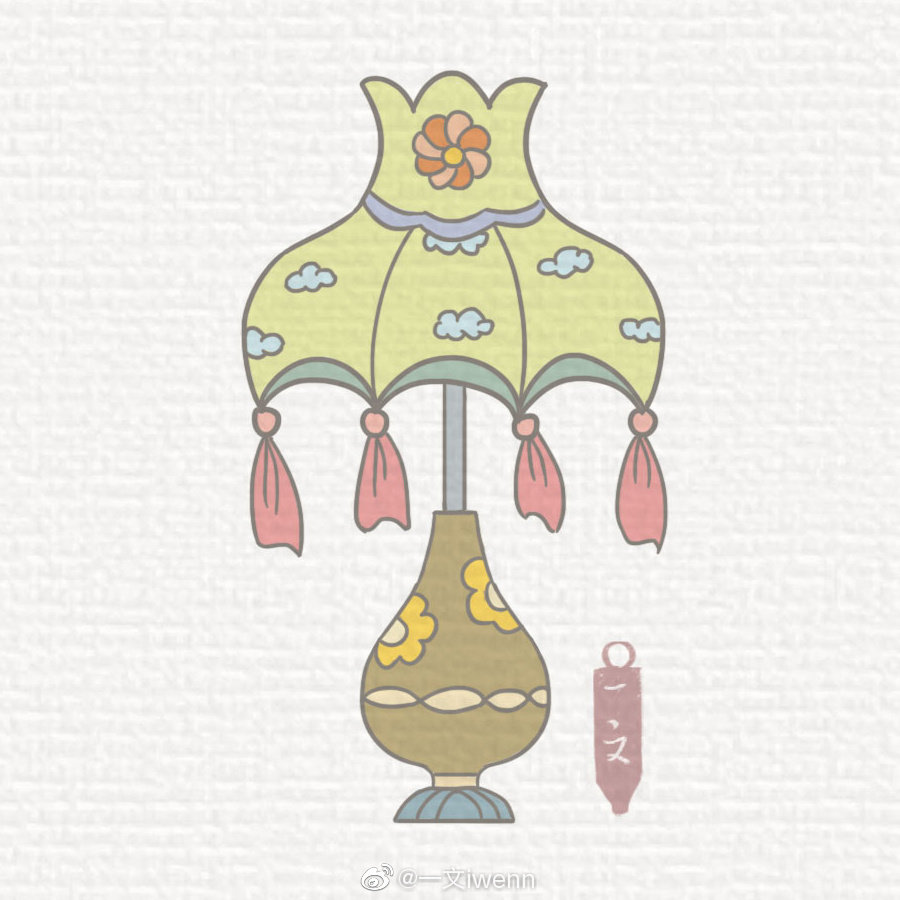 一组漂亮的床头灯简笔画图片