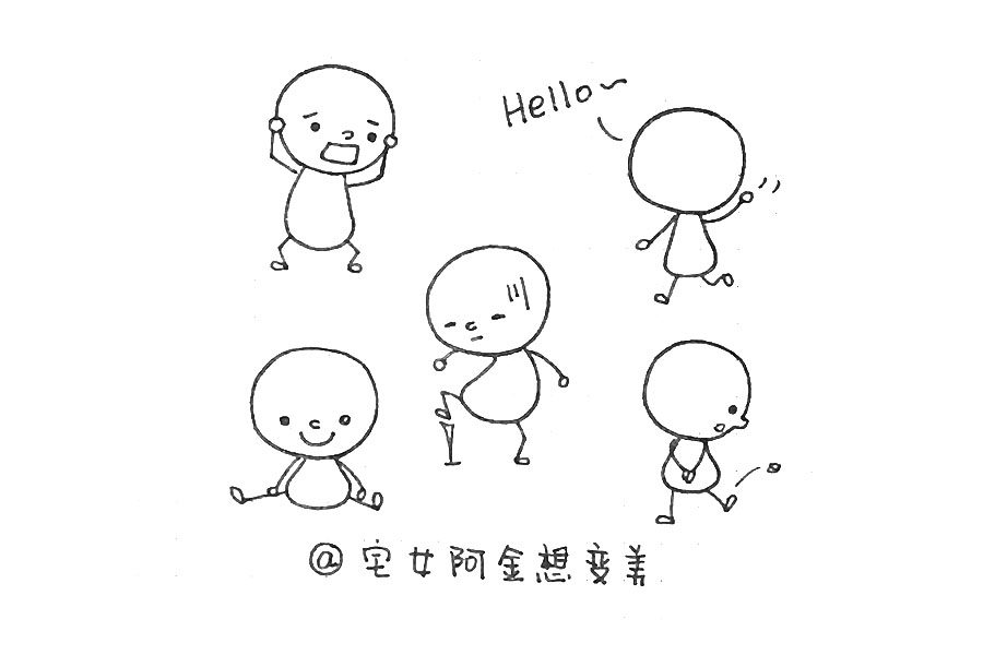 六一儿童节 多种可爱又简单的小孩简笔画图片
