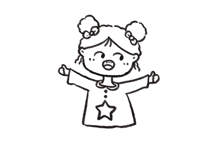 购物小女孩简笔画教程