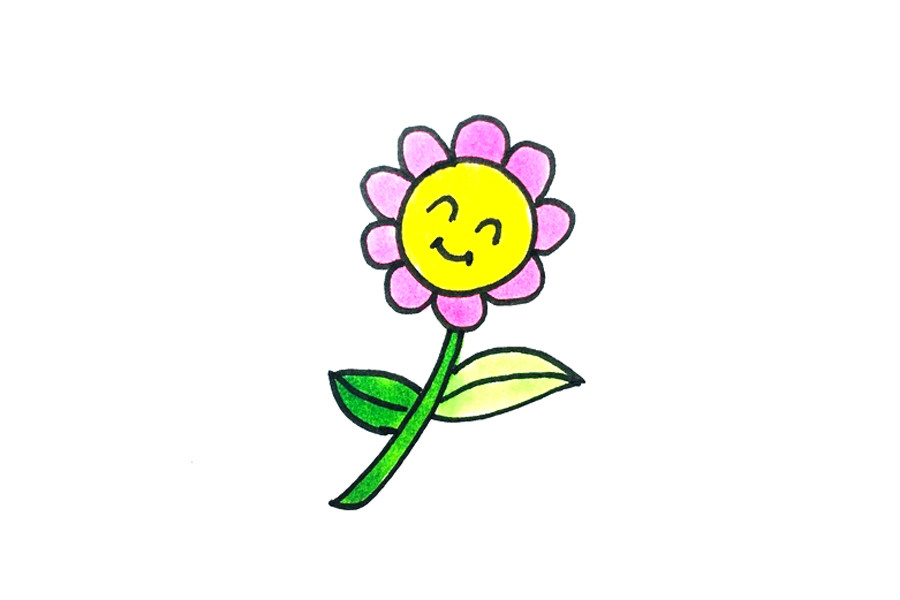简单可爱的小花怎么画