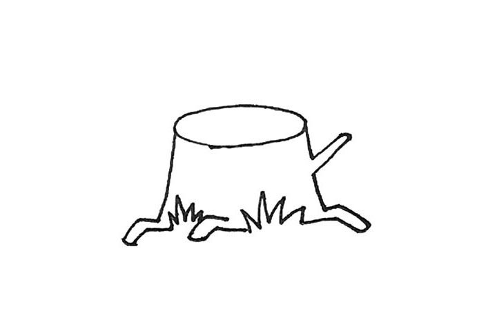 树桩简笔画画法步骤