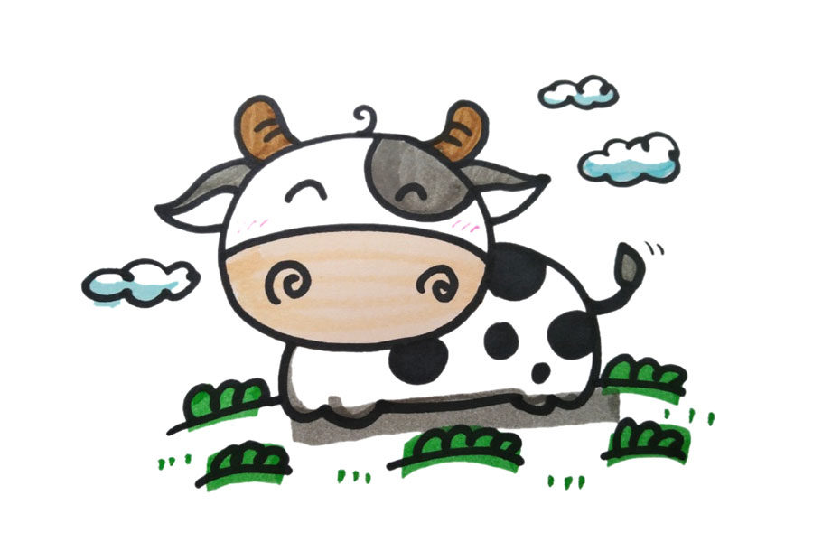 可爱的小牛简笔画图片大全