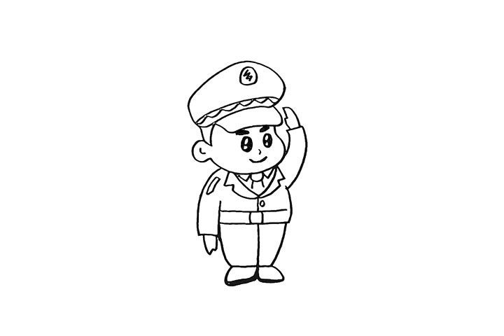 警察叔叔简笔画画法教程