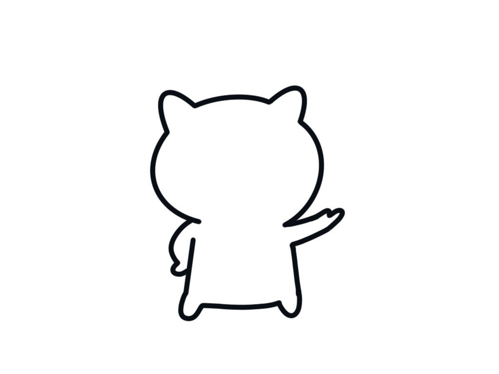可爱的小猫简笔画步骤