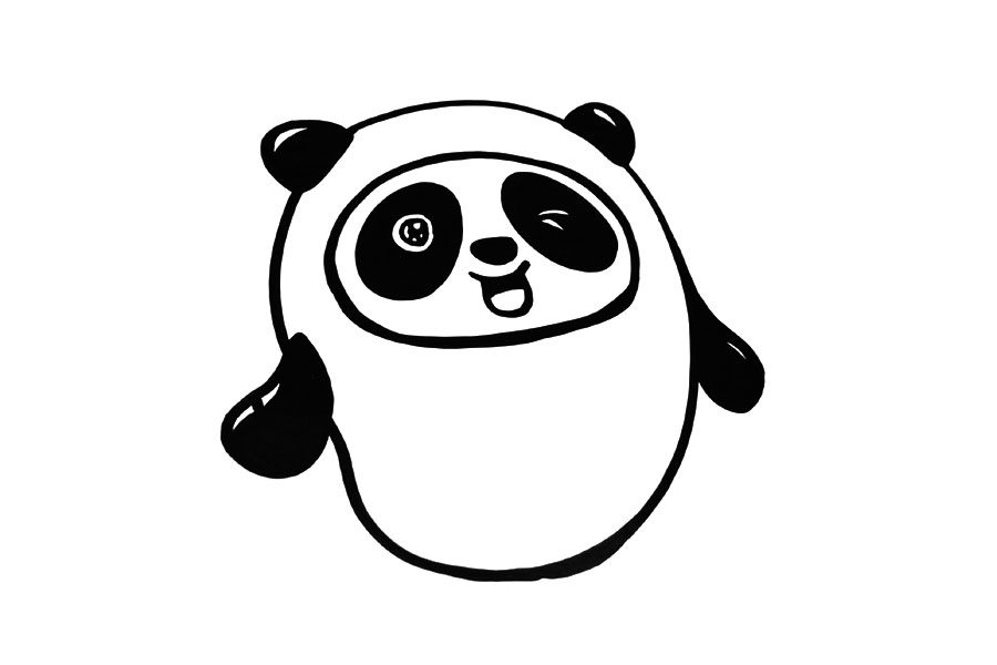 调皮可爱的冰墩墩怎么画