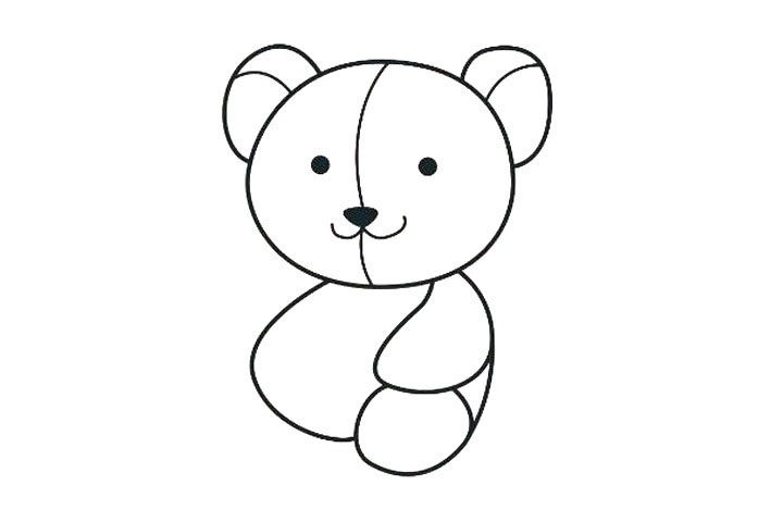 泰迪熊简笔画画法步骤