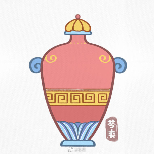 一组漂亮的鼻烟壶简笔画图片