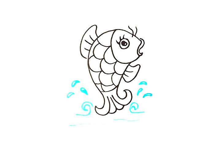 鲤鱼简笔画画法步骤