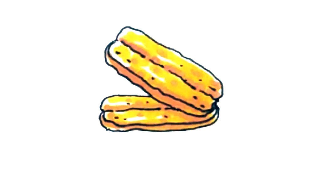 油条简笔画画法步骤