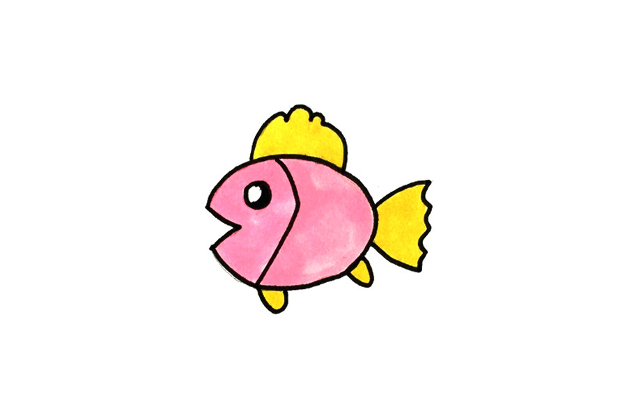 小学生画的简单小鱼简笔画