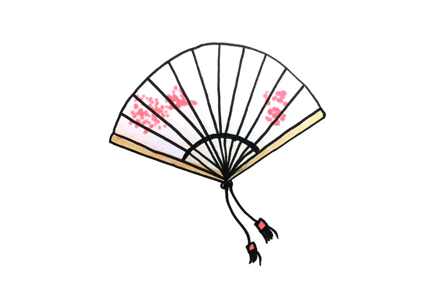 古风扇子怎么画