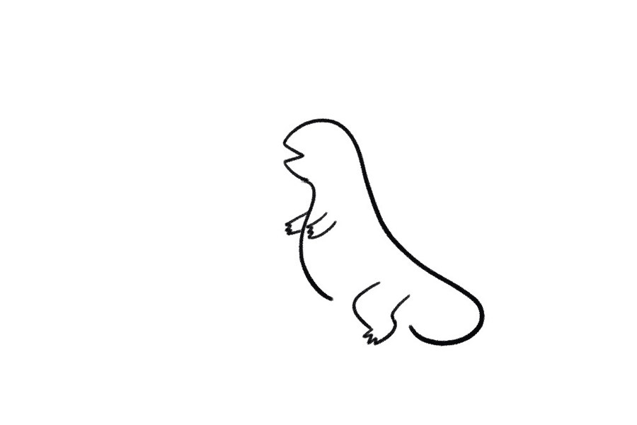 如何画哥斯拉简笔画