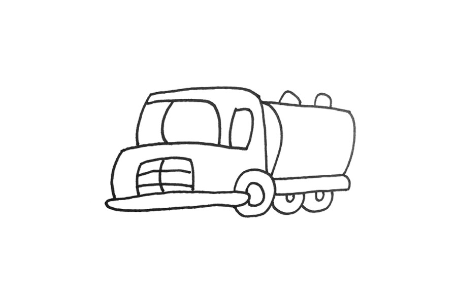 交通工具简笔画大全 洒水车怎么画