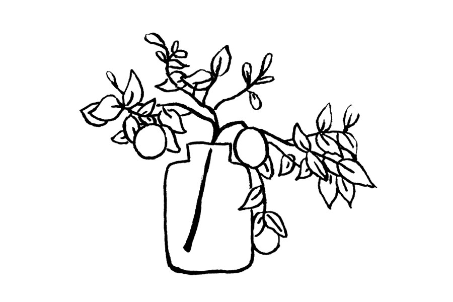 一组漂亮的花瓶插花简笔画图片