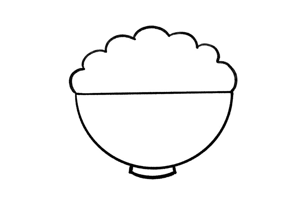 香喷喷的米饭简笔画画法步骤