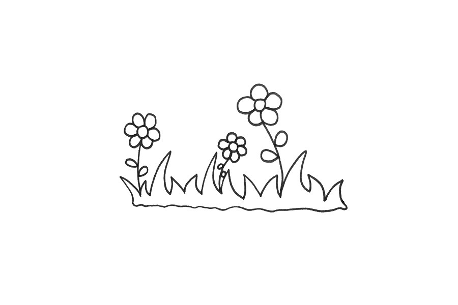 小花小草怎么画