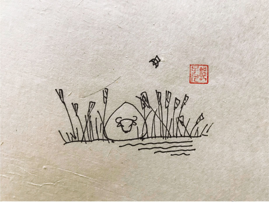 乡村生活风景简笔画图片
