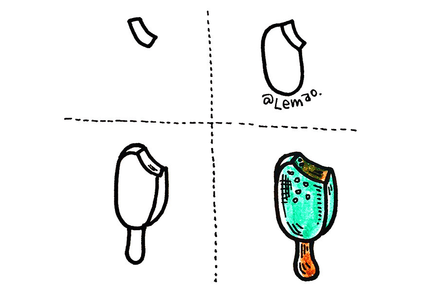 一组简单的冰淇淋简笔画图片