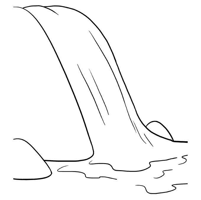 如何画瀑布简笔画