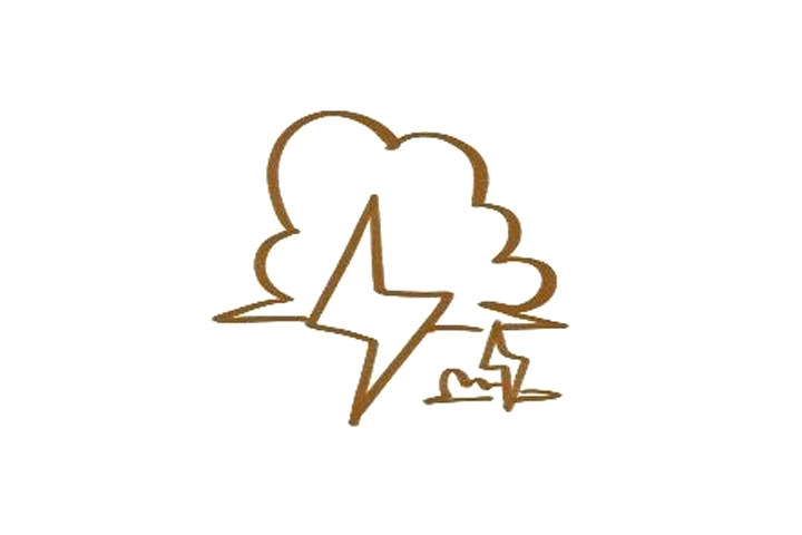 超萌的天气简笔画 雷电