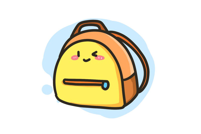 春天简笔画素材 春游背包怎么画