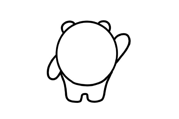 冬奥会吉祥物冰墩墩的画法步骤