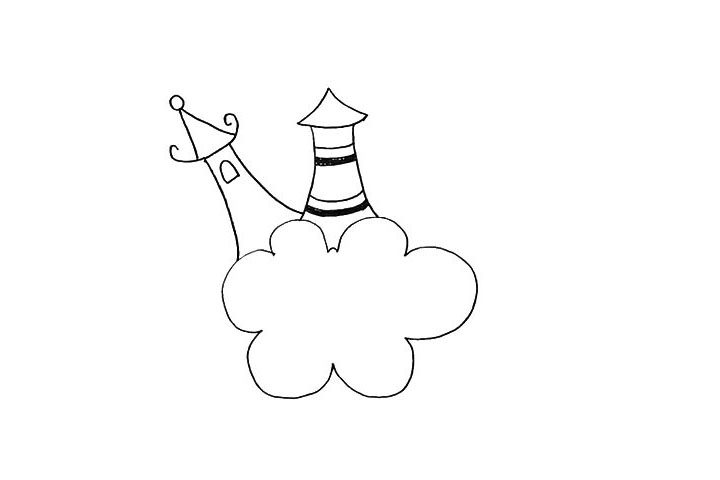 天空之城简笔画画法步骤