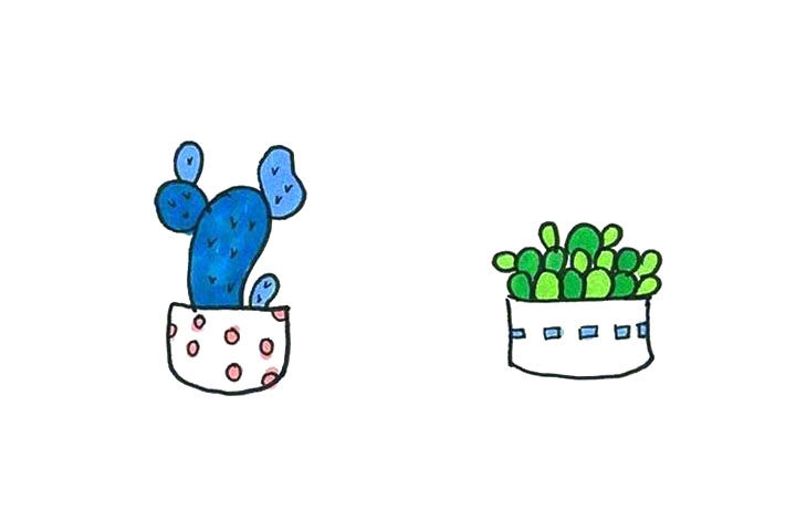 漂亮的小盆栽简笔画图片4