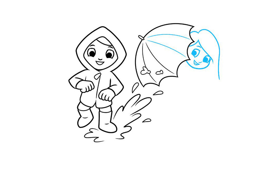 踩水坑怎么画