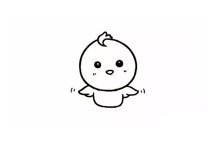可爱的小鸡简笔画画法教程