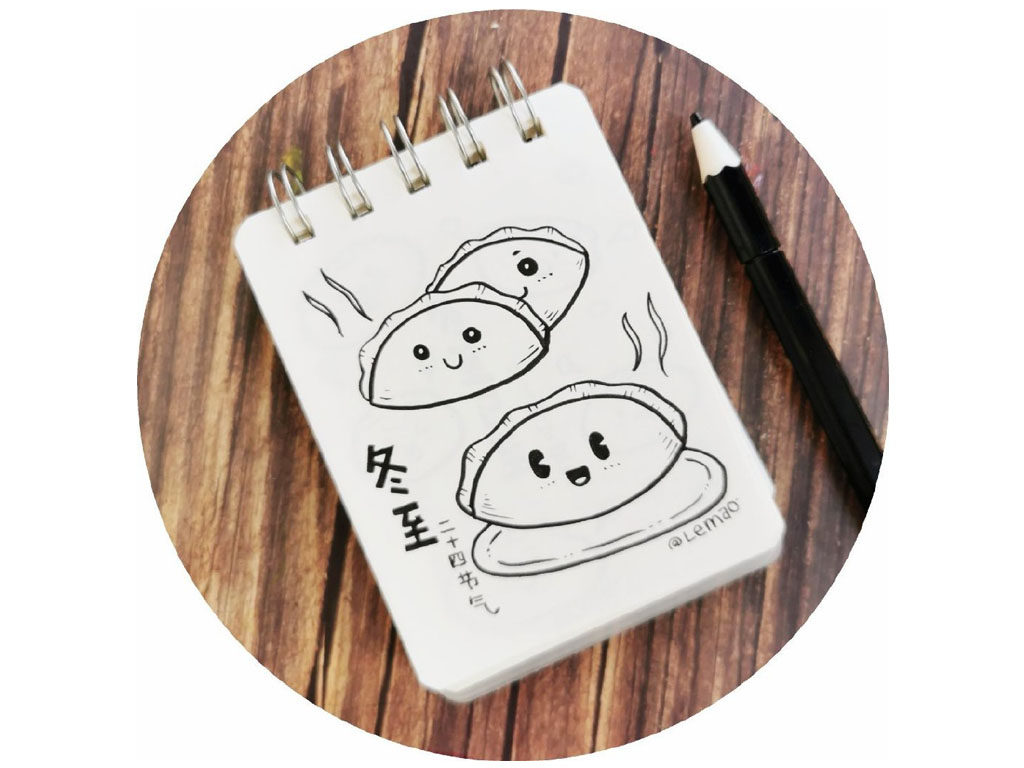 一组冬至简笔小画图片