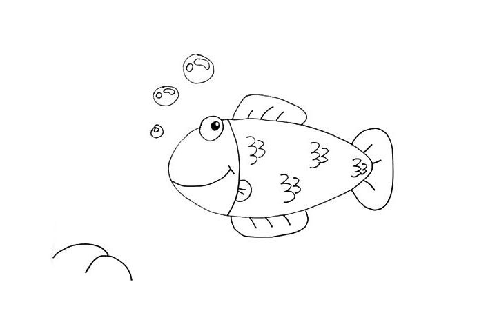 海底小鱼简笔画教程