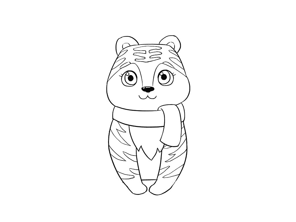 可爱老虎简笔画教程