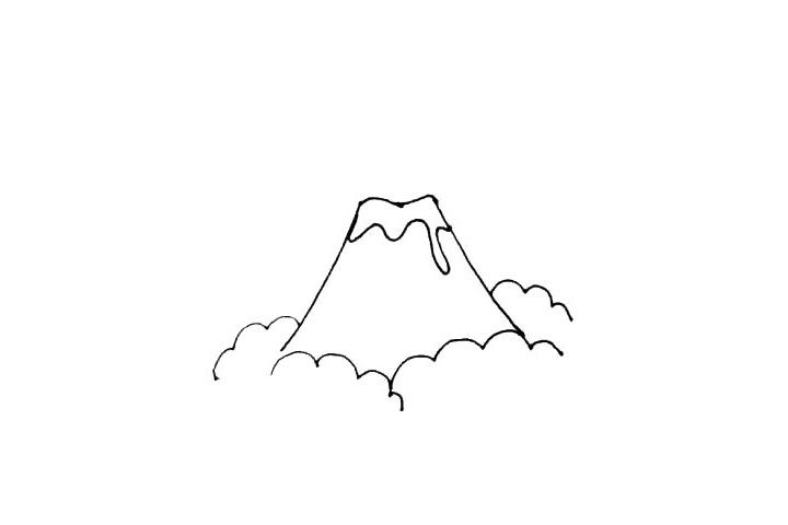 火山爆发简笔画画法步骤