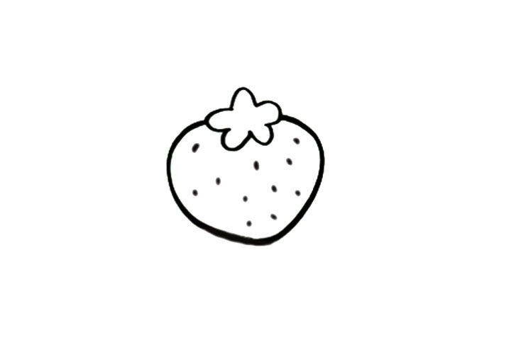 春天水果草莓怎么画