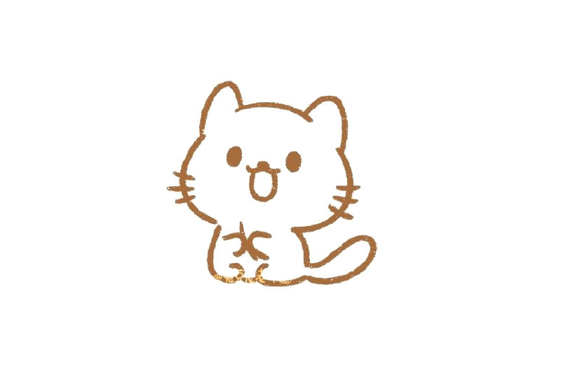 怎么画可爱的赏樱小猫咪简笔画步骤