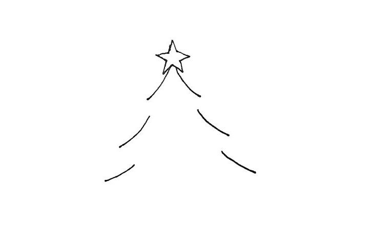 漂亮的圣诞树简笔画教程