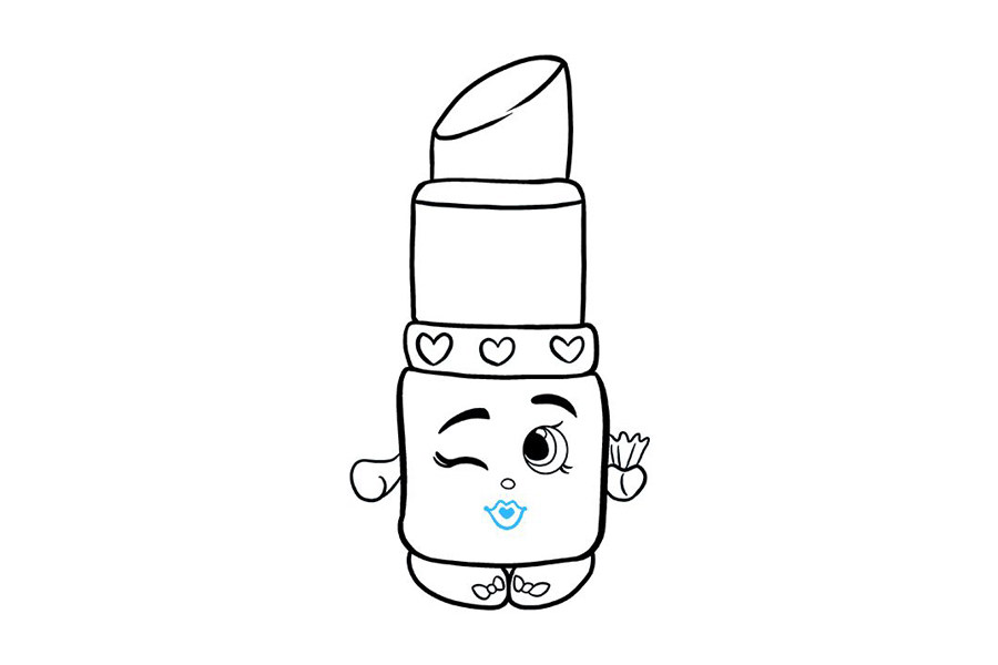 可爱的口红怎么画