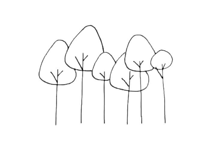 植树成林 植树节主题简笔画