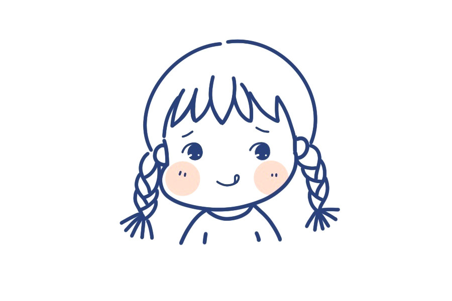长发小女孩简笔画图片
