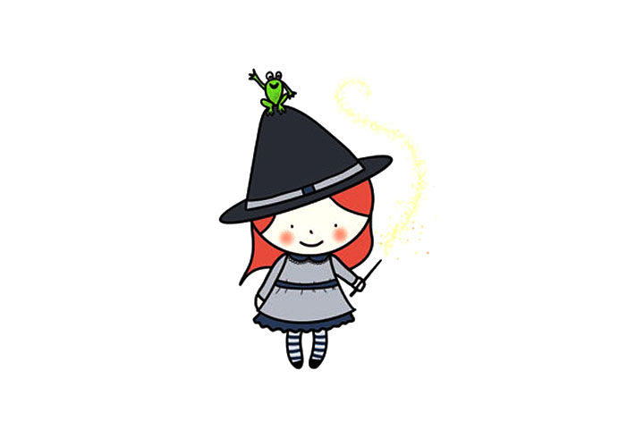 小魔女简笔画画法