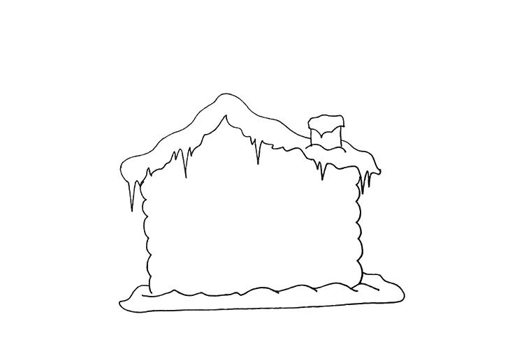 雪屋简笔画教程