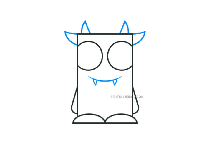 简单几何图形简笔画之有趣而可爱的怪物