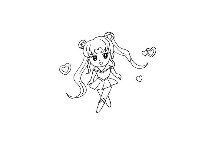 美少女战士简笔画画法步骤