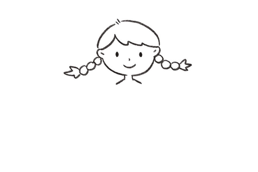 俏皮可爱的小女孩简笔画步骤